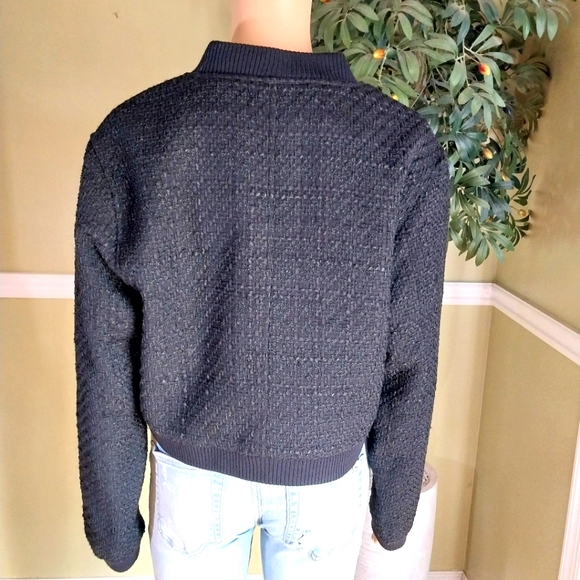 Rachel Zoe Tweed Bomber Jacket,‎ Size M, NWOT - Picture 4 of 9